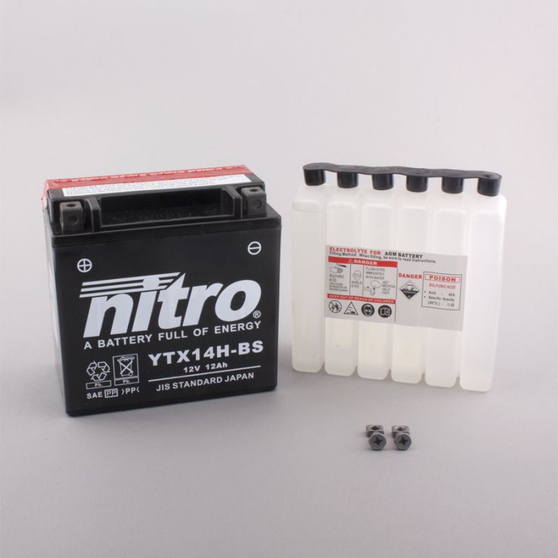 AFAM NITRO YTX14H-BS AGM open with acid pack HP 14NTX14H-BS(dimensions L:150,W:87,H:145)