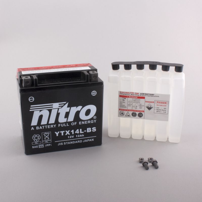 AFAM NITRO YTX14L-BS AGM open with acid pack 14NTX14L-BS(dimensions L:150,W:87,H:145)