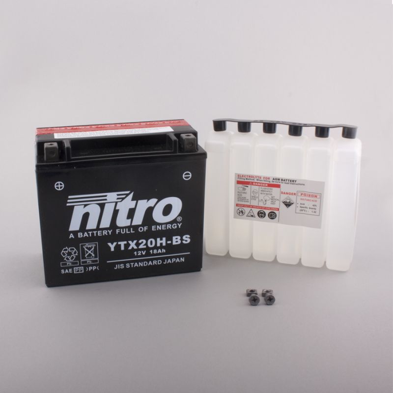 AFAM NITRO YTX20H-BS AGM open with acid pack HP 14NTX20H-BS(dimensions L:175,W:87,H:155)