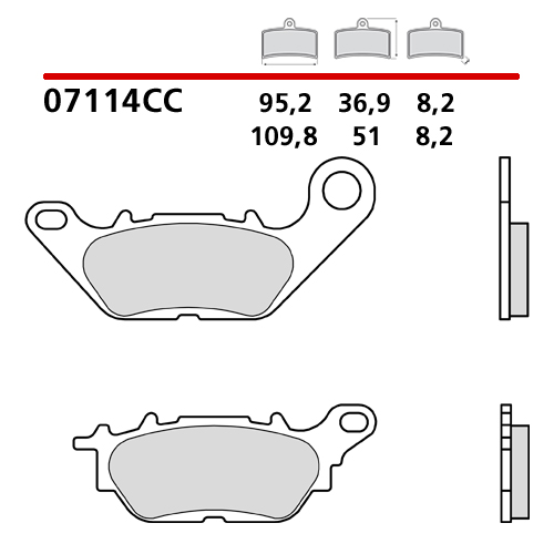 BREMBO BRAKE PADS CARBON CERAMIC 07114CC