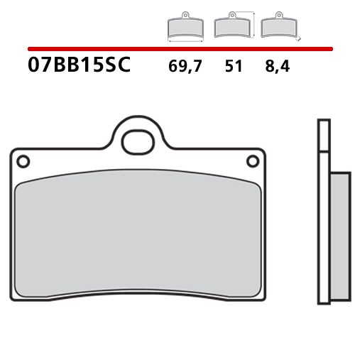 BREMBO BRAKE PADS ROAD/SPORT SINTERED DUC/KTM/HUSQ.  07BB15SR