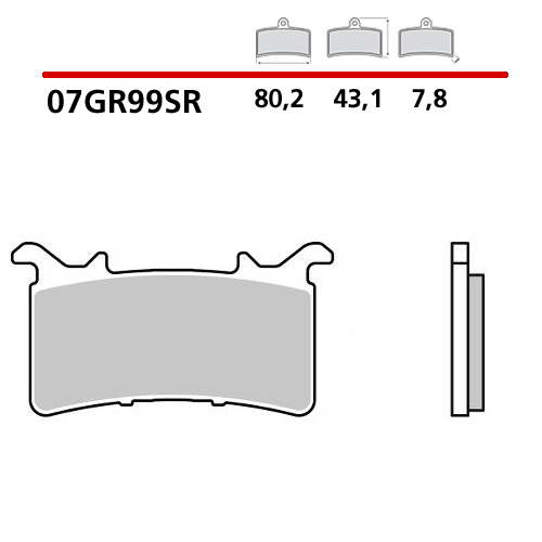 BREMBO BRAKE PADS ROAD/SPORT SINTERED HONDA  07GR99SR