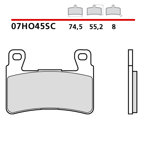 BREMBO BRAKE PADS ROAD/SPORT SINTERED HONDA  07HO45SR