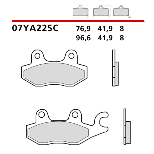 BREMBO BRAKE PADS SINTERED TOURING RACING YAMAHA  07YA22SC