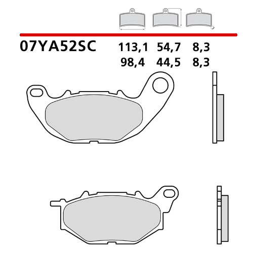 BREMBO BRAKE PADS ROAD/SPORT SINTERED YAMAHA  07YA52SR