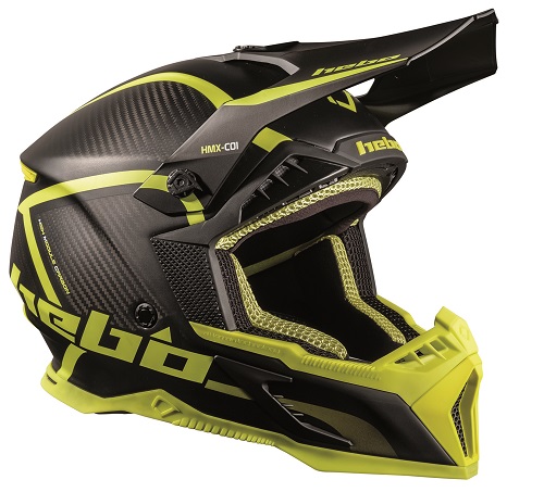 HEBO HELMET END-M/X LEGEND CARBON XS-BLACK/YELLOW HC0550XSLM