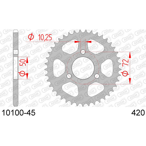 AFAM SPROCKET REAR 420 10100-45