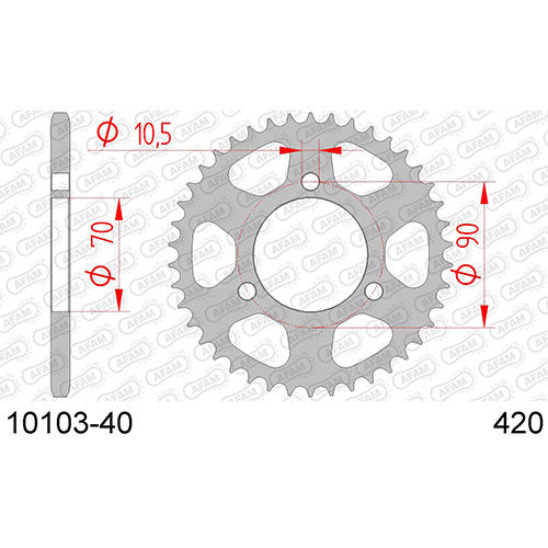 AFAM SPROCKET REAR 420 10103-40