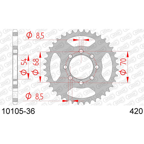 AFAM SPROCKET REAR 420 10105-36