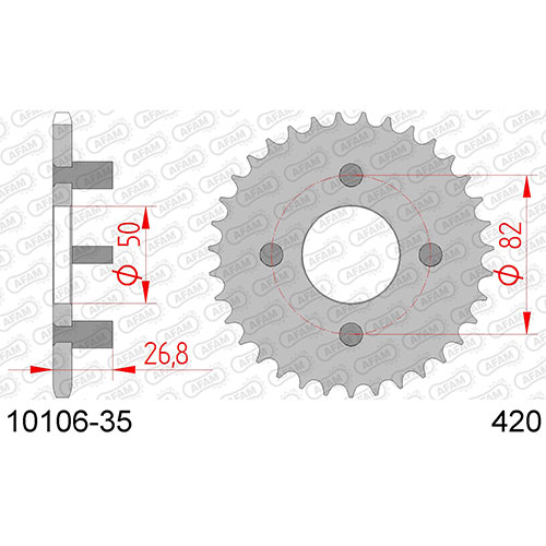 AFAM SPROCKET REAR 420 10106-35