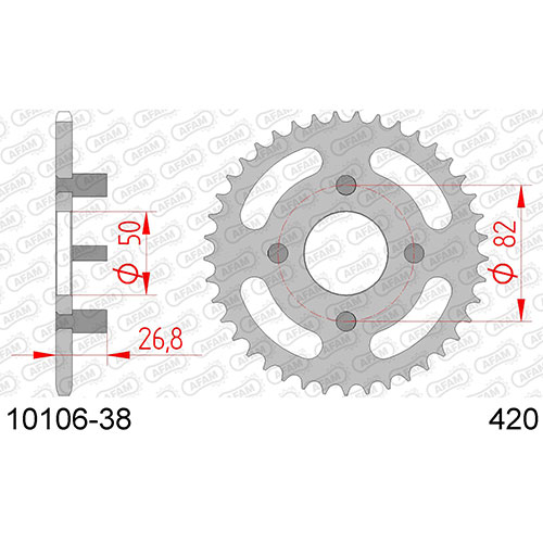 AFAM SPROCKET REAR 420 10106-38