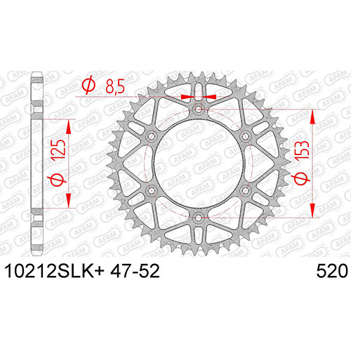 AFAM SPROCKET REAR SLK MX-ENDURO 520 10212SLK+47