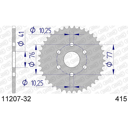 AFAM SPROCKET REAR ALU 415 11207-32