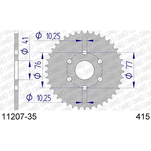 AFAM SPROCKET REAR ALU 415 11207-35