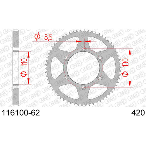 AFAM SPROCKET REAR 420 116100-62