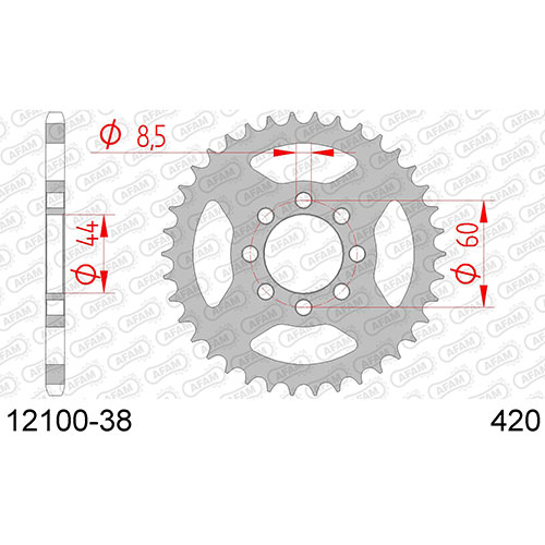 AFAM SPROCKET REAR 420 12100-38