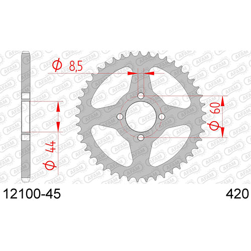 AFAM SPROCKET REAR 420 12100-45