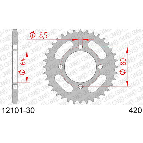 AFAM SPROCKET REAR 420 12101-30