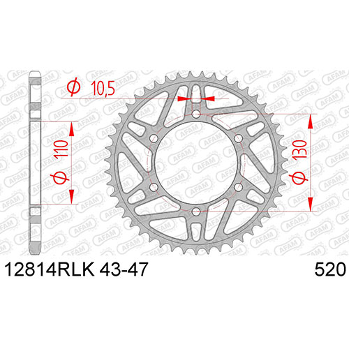 AFAM ΓΡΑΝΑΖΙ ΠΙΣΩ RLK STREET-RACING 520 12814RLK-43