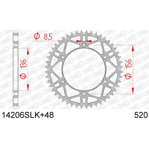 AFAM ΓΡΑΝΑΖΙ ΠΙΣΩ SLK MX-ENDURO 520 14206SLK+48