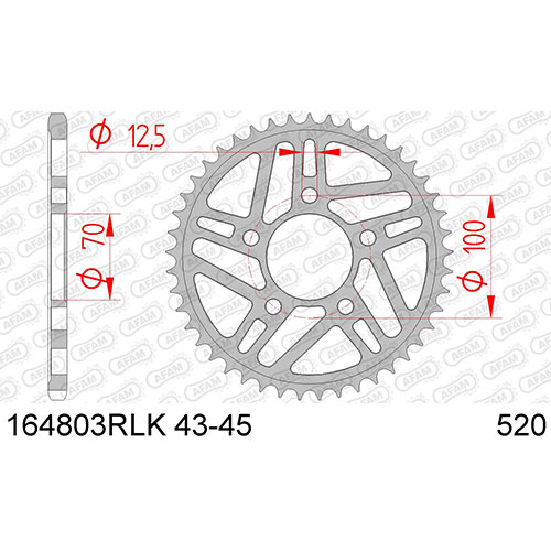 AFAM ΓΡΑΝΑΖΙ ΠΙΣΩ RLK STREET-RACING 520 164803RLK-45