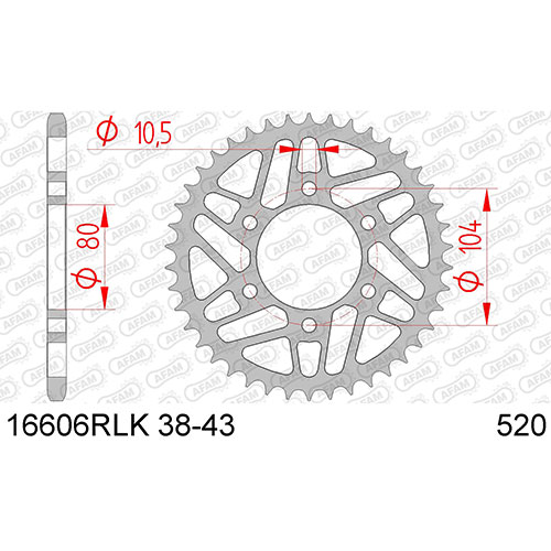 AFAM ΓΡΑΝΑΖΙ ΠΙΣΩ RLK STREET-RACING 520 16606RLK-42