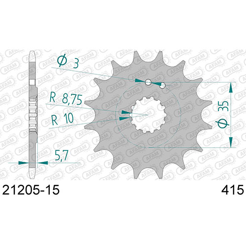 AFAM SPROCKET FRONT 415 21205-15