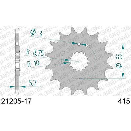 AFAM SPROCKET FRONT 415 21205-17