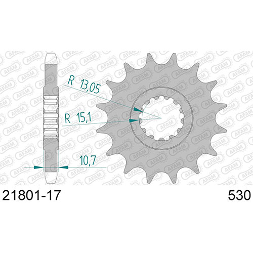 AFAM SPROCKET FRONT WITH RUBBER 530-17 