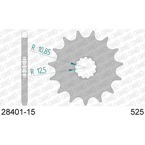 AFAM SPROCKET FRONT WITH RUBBER 525-15 1828401-15