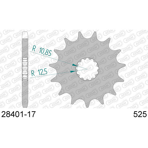 AFAM SPROCKET FRONT WITH RUBBER 525-17 1828401-17