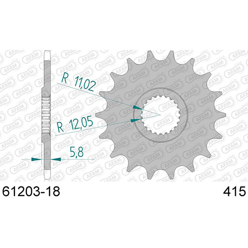 AFAM SPROCKET FRONT 415 61203-18