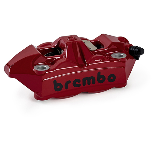 BREMBO CALIPER RADIAL MONOBLOCK M4 100 MM RED WITH BLACK LOGO - DX = RIGHT (SINTERED PADS INCLUDED) 66120988599