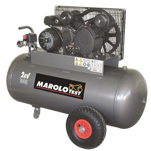 MAROLO COMPRESSOR 100 LITERS TWIN-CYLINDER CAST IRON / SINGLE-PHASE (220 V) / 2 HP 801809