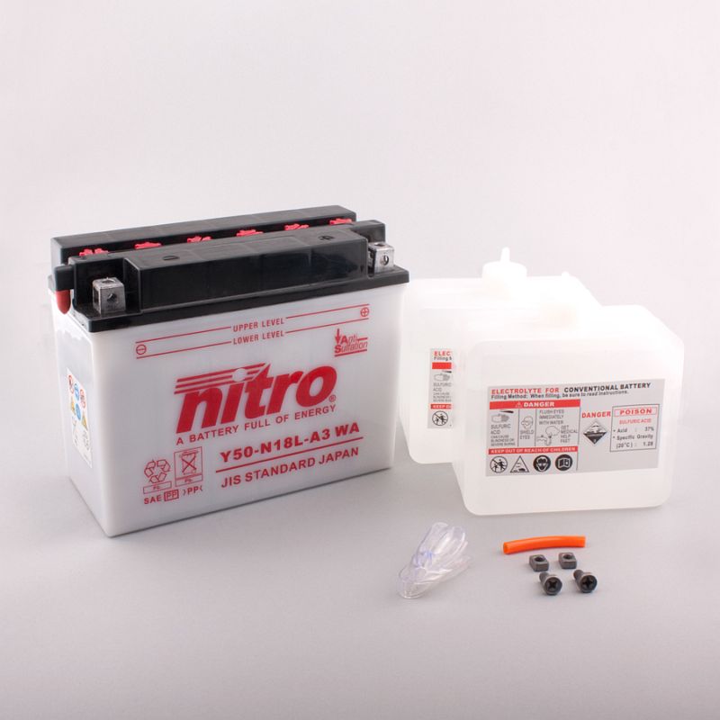 AFAM NITRO Y50-N18L-A3 open with acid pack 14N50-N18L-A3 WA(dimensions L:205,W:90,H:162)