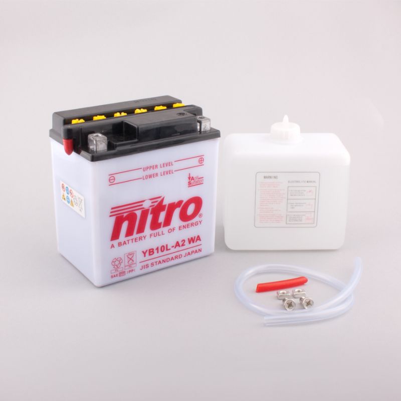 AFAM NITRO YB10L-A2 open with acid pack 14NB10L-A2 WA(dimensions L:135,W:90,H:145)